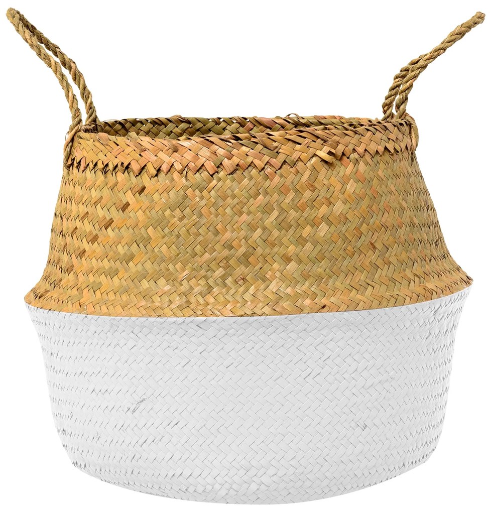 Tutumi Tutumi, prírodný kôš Boho 32x32x28 cm 381181B, hnedá-biela, HOM-06660