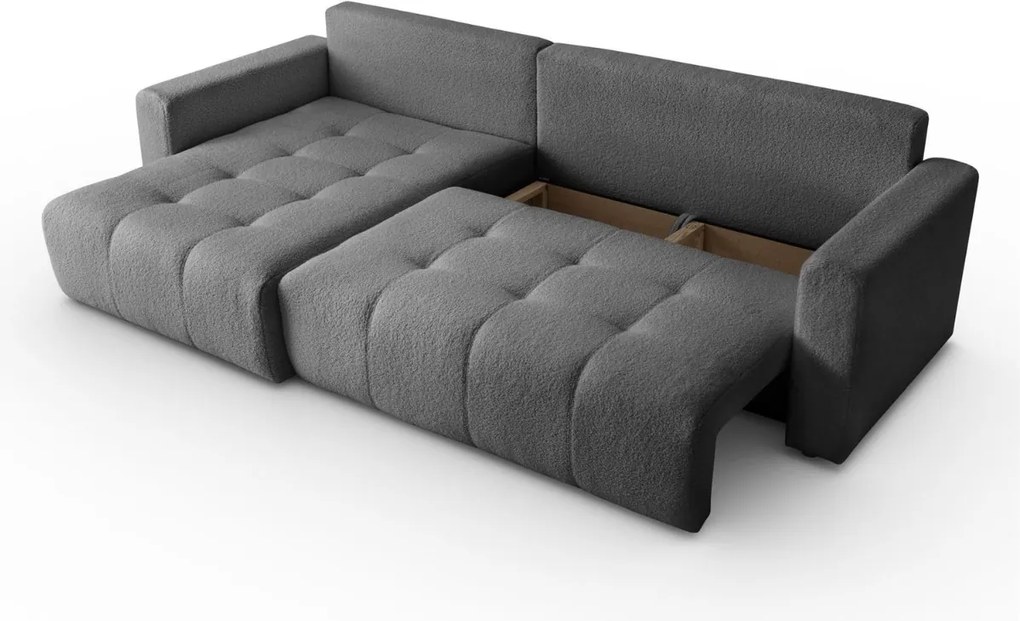 ROHOVÁ SEDAČKA SHARLOTTE 261 x 143 cm ŠEDÁ