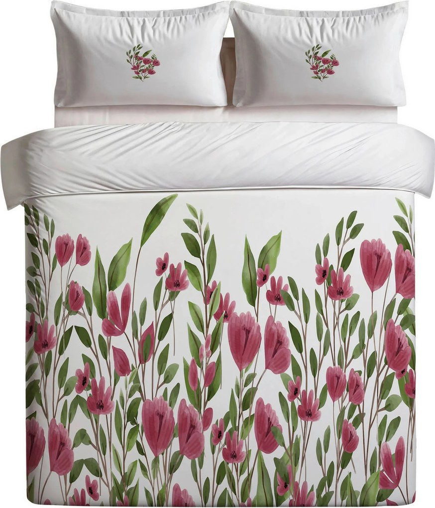 XXXLutz POSTEĽNÁ BIELIZEŇ, krémová, zelená, pink, 155/220 cm - Obliečky & plachty - 003808016402