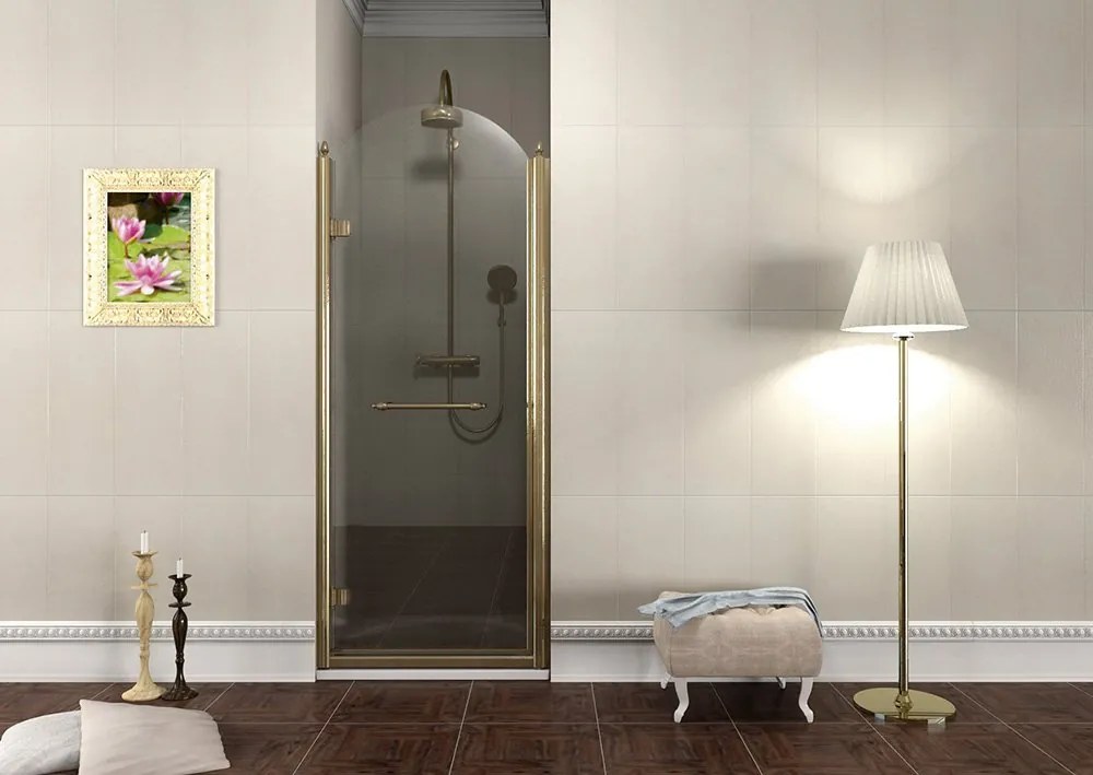 Gelco Gelco, ANTIQUE štvrťkruhová sprchová zástena 1000x1000mm, 2 dvere, číre sklo, bronz, GQ5210C