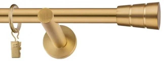 Dekorstudio Garniža jednoradová BASIC zlatá 19mm Dĺžka: 120cm, Typ uchytenia: Držiak modern, Typ príslušenstva: Krúžky tiché so štipcami
