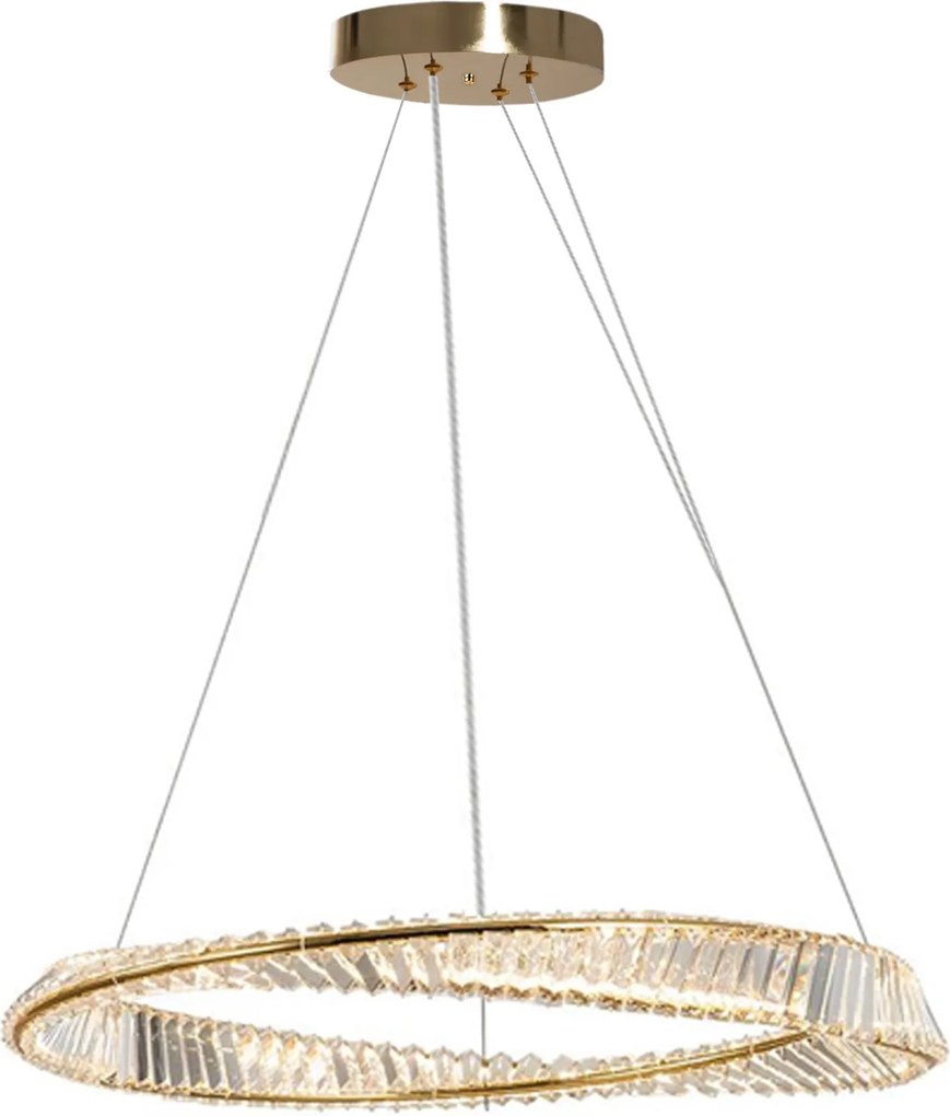 Toolight Toolight, LED krištáľová lampa 42W APP1064-1CP, zlatá, OSW-00676