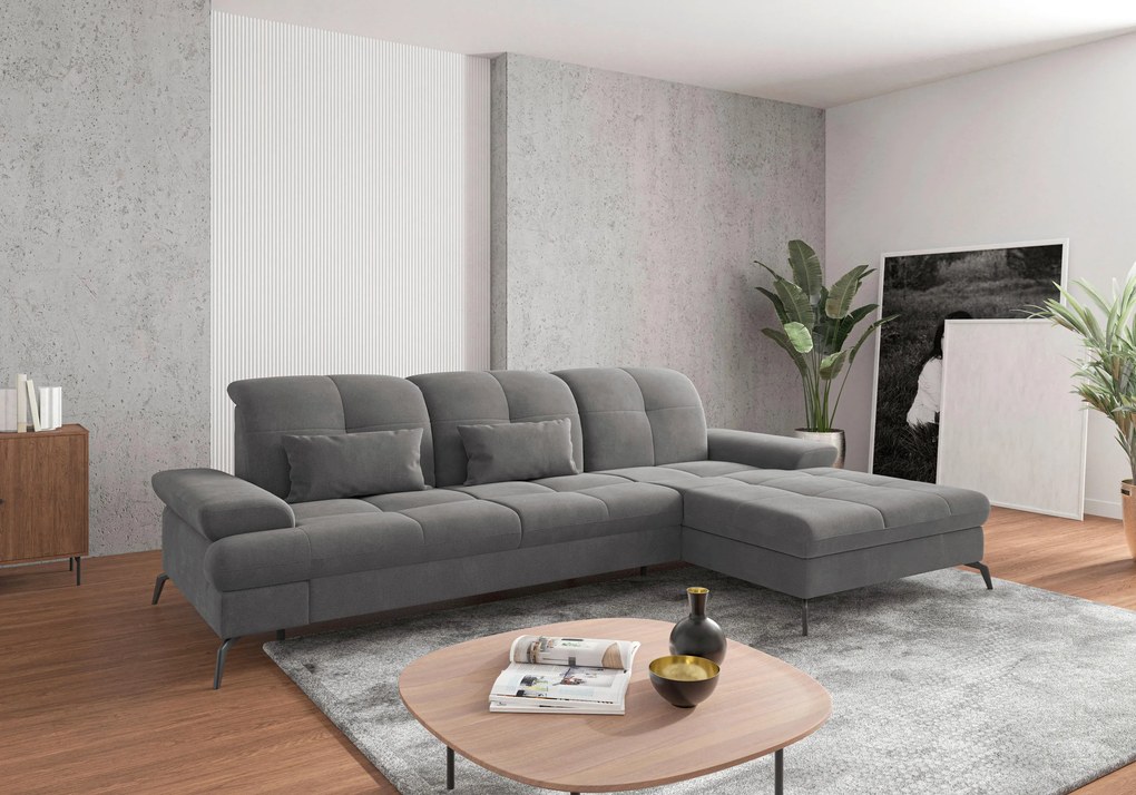 XXXLutz ROHOVÁ SEDAČKA, textil, sivá Sit & More - Sedačky - 000144011517