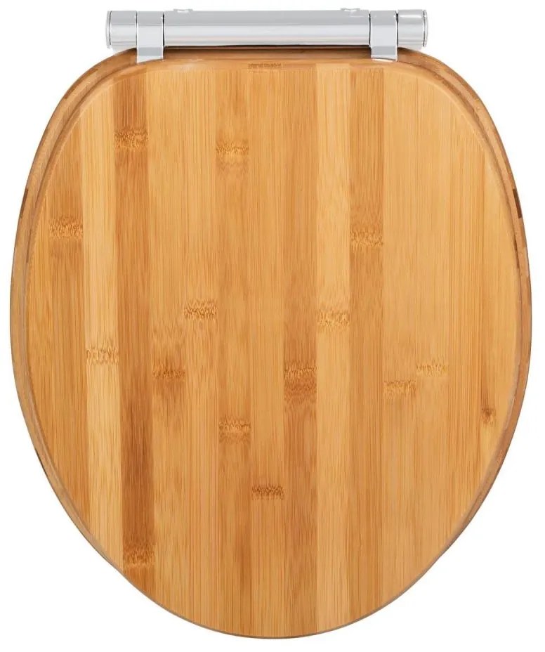 WENKO 25224100 - WC sedadlo BAMBOUSA 34,5x40,5 cm hnedá/strieborná