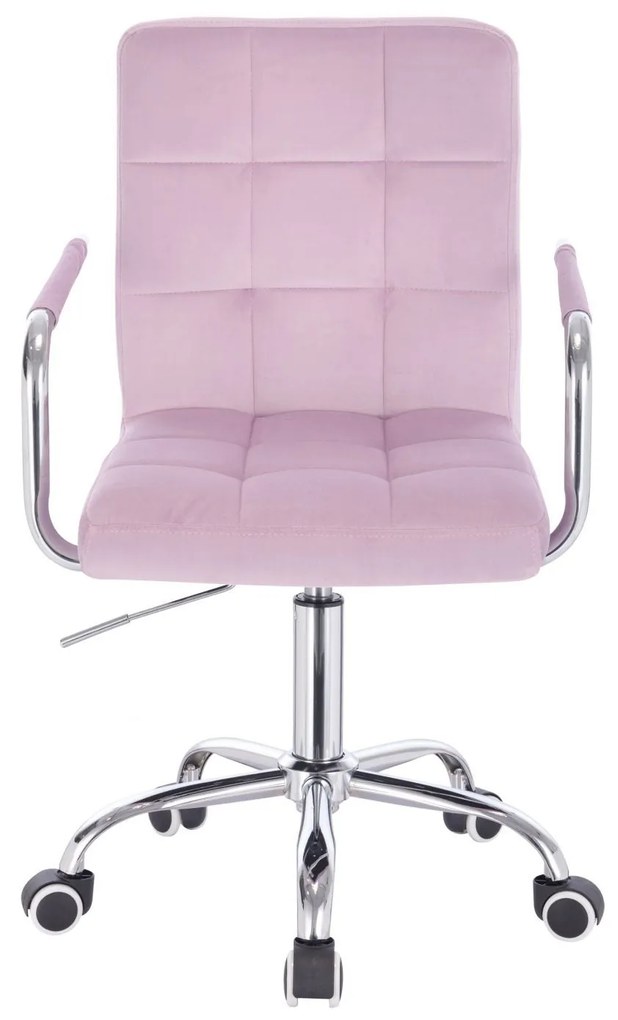 LuxuryForm DESIGN Stolička VERONA VELUR na striebornej podstave s kolieskami - levanduľa