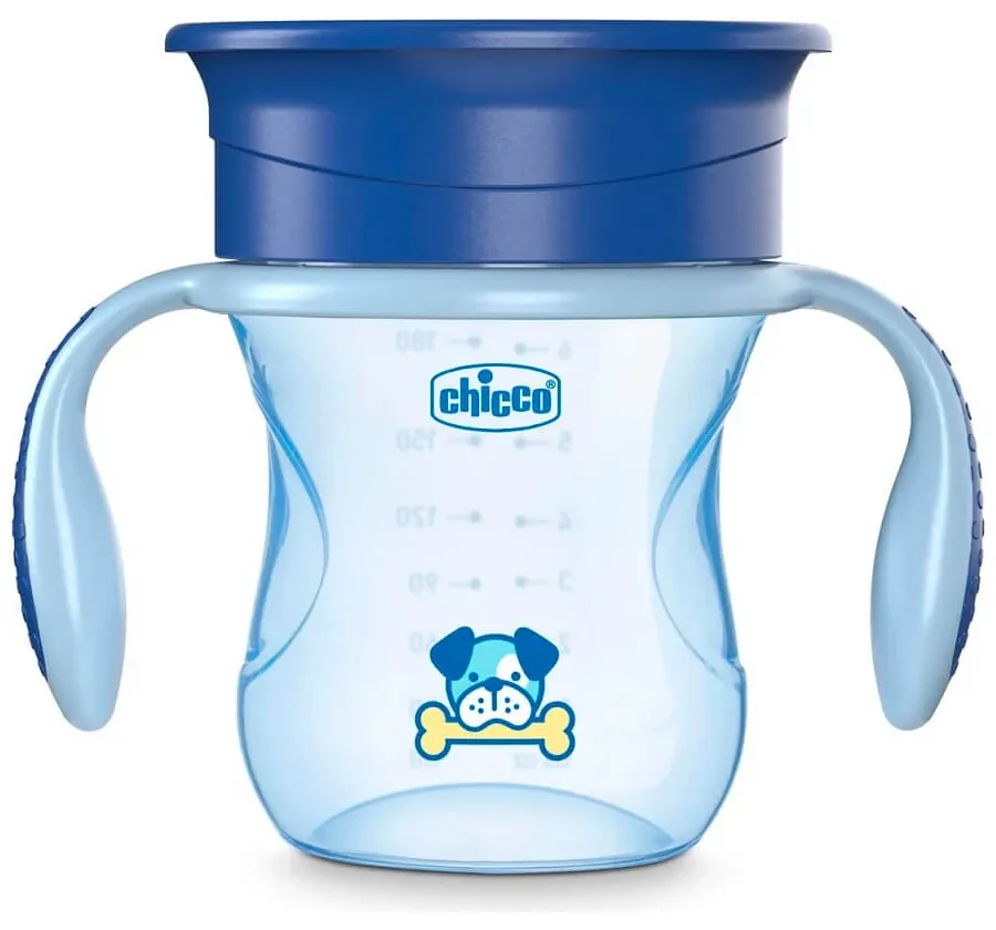 Hrnček Perfect 360 s držadlami 200 ml modrý 12m+