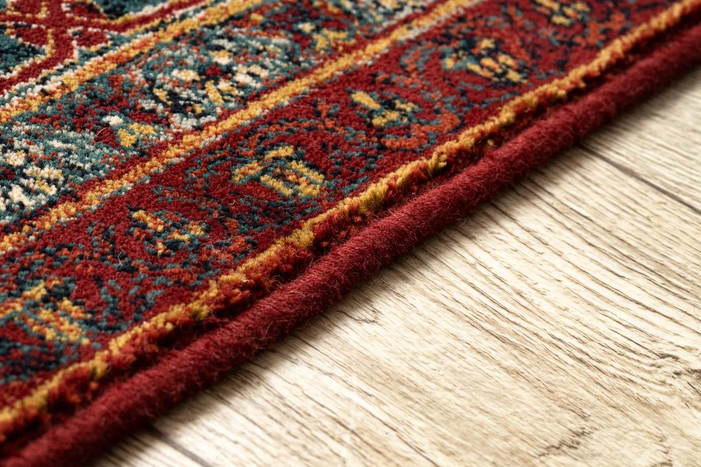 Vlnený koberec OMEGA PARILLO Rám, rubínovo - červený