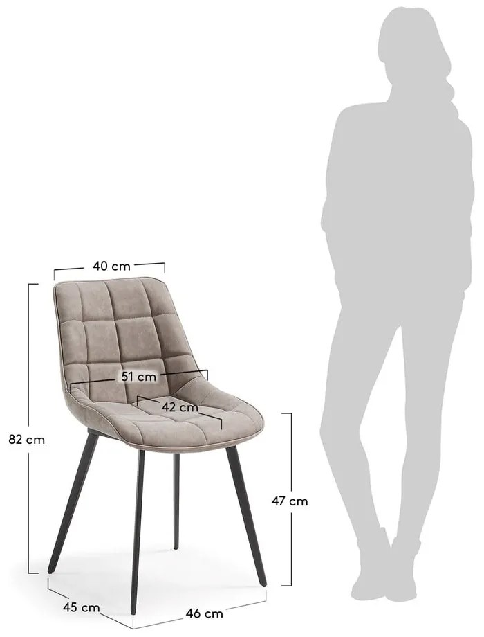 Béžovosivá jedálenská stolička Kave Home Adah