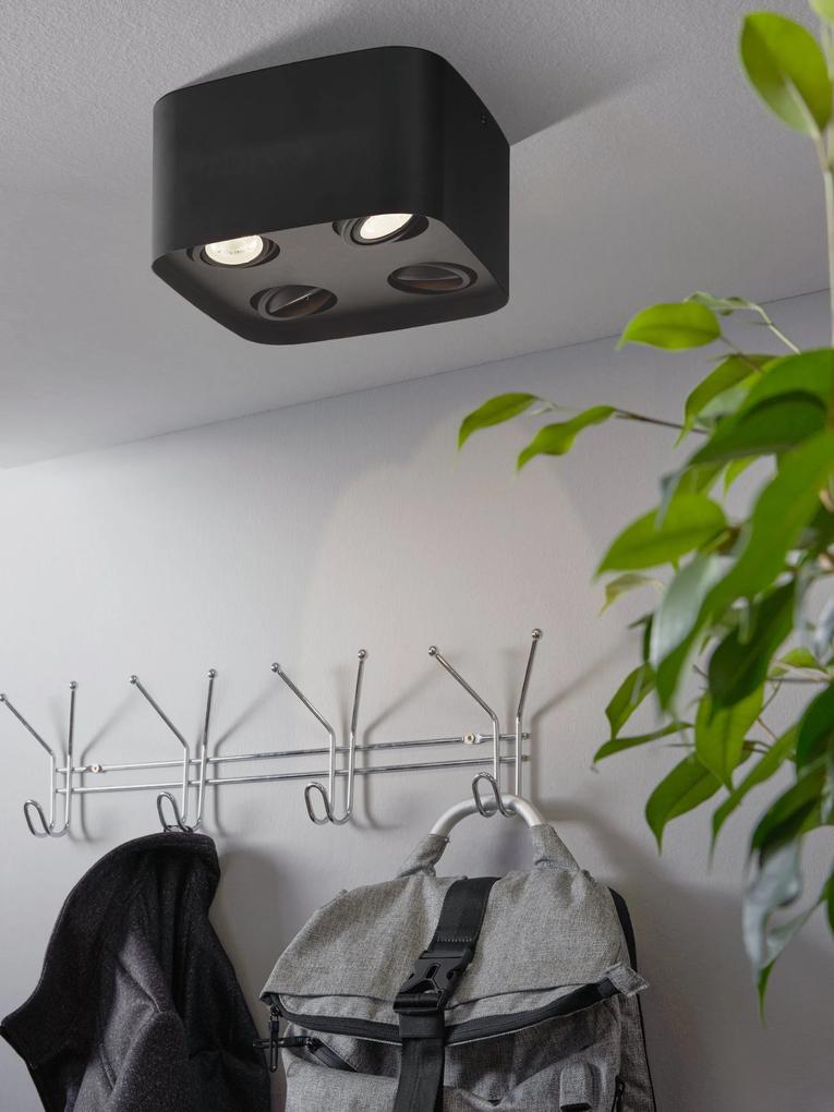 EGLO Bodové chytré LED stropné osvetlenie CAMINALES-Z, 4x5W, teplá-studená biela, RGB, čierne