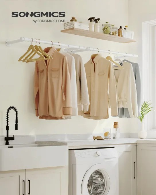 Set dvoch nástenných stojanov na oblečenie HSR140W02 (2 ks)