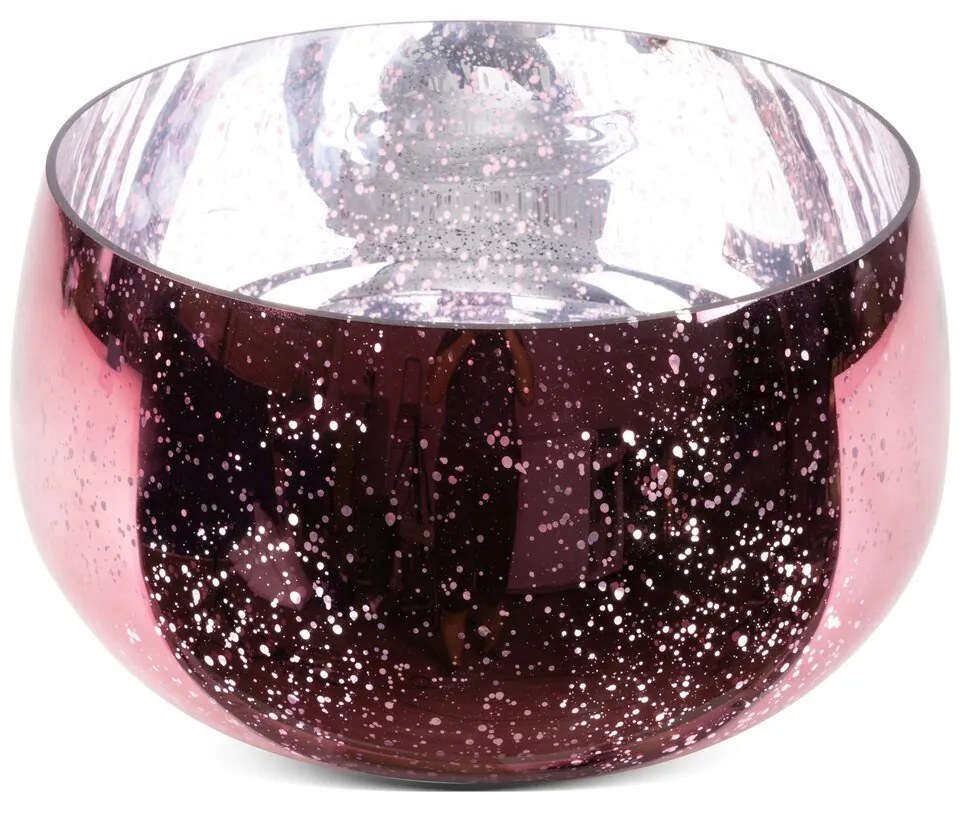 DEKORAČNÁ SKLENENÁ MISKA MOLLY (FI) 28X18 CM RUŽOVÁ