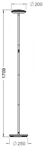 Deko-Light 343028-LED Stmievateľná stojacia lampa BERMUDA LED/18W/230V 3000K čierna