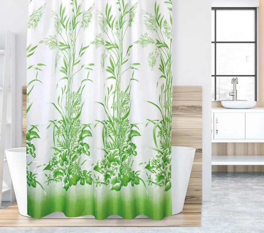 Kúpeľňový záves zelena trava