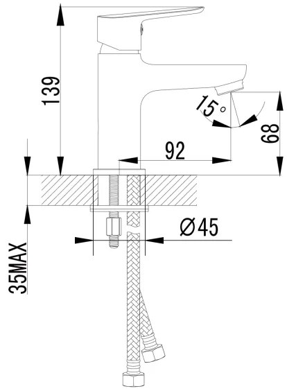 Sapho - Umývadlová batéria SMALL 13,9 cm lesklý chróm
