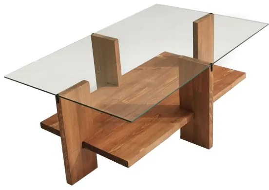 Konferenčný stolík BABYLON 40x105 cm hnedá/číra