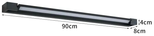Brilagi-LED Kúpeľňové osvetlenie zrkadla AQUA LINE LED/24W/230V 90 cm IP44 čierne