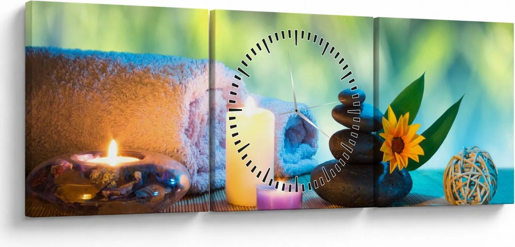 Obraz - Relaxácia (s hodinami) (90x30 cm)