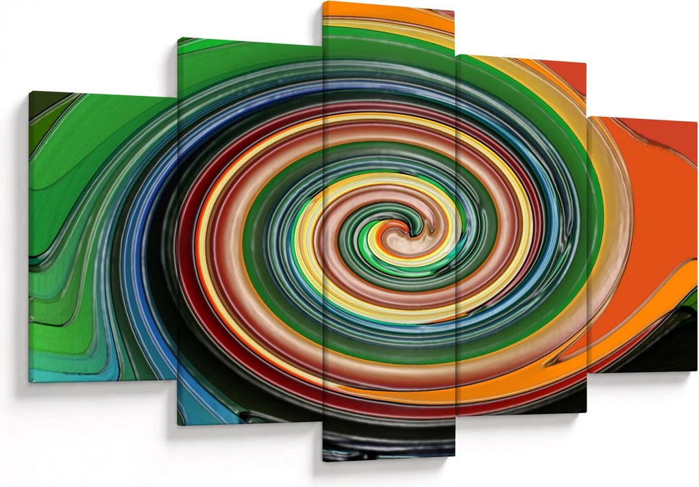 Abstraktný obraz - farebná špirála (150x105 cm)