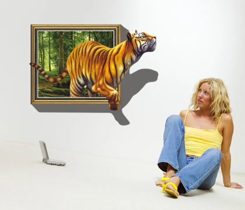 Veselá Stena Samolepka na stenu na stenu Tiger v obraze