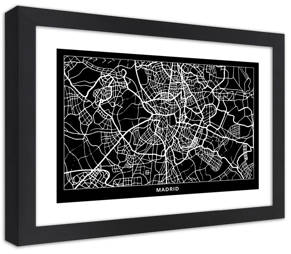 Gario Plagát City plan Madrid Farba rámu: Bez rámu, Rozmery: 30 x 20 cm