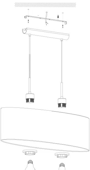 Eglo 31581 - Luster na lanku PASTERI 2xE27/60W/230V