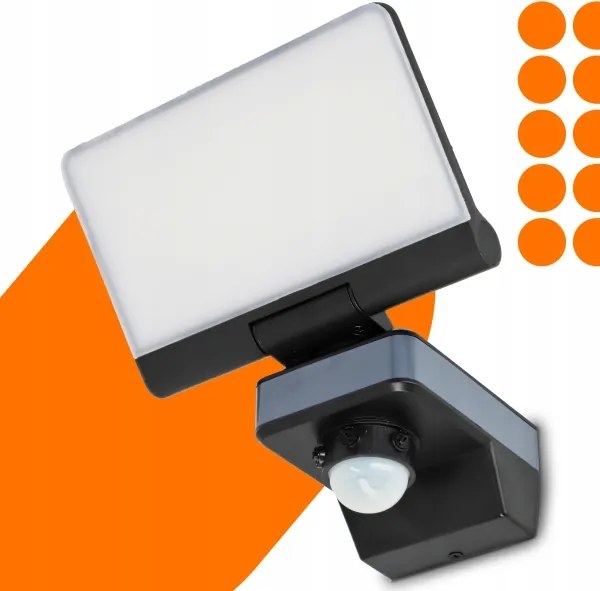 LED reflektor so snímačom pohybu a súmraku LED/44W/230V 4200K IP54 čierna