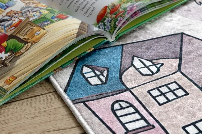Detský koberec protišmykový BAMBINO 61560 béžový / modrý
