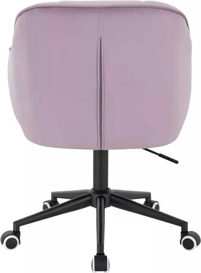 LuxuryForm DESIGN Stolička AVOLA VELUR na čiernej podstave s kolieskami - levanduľa