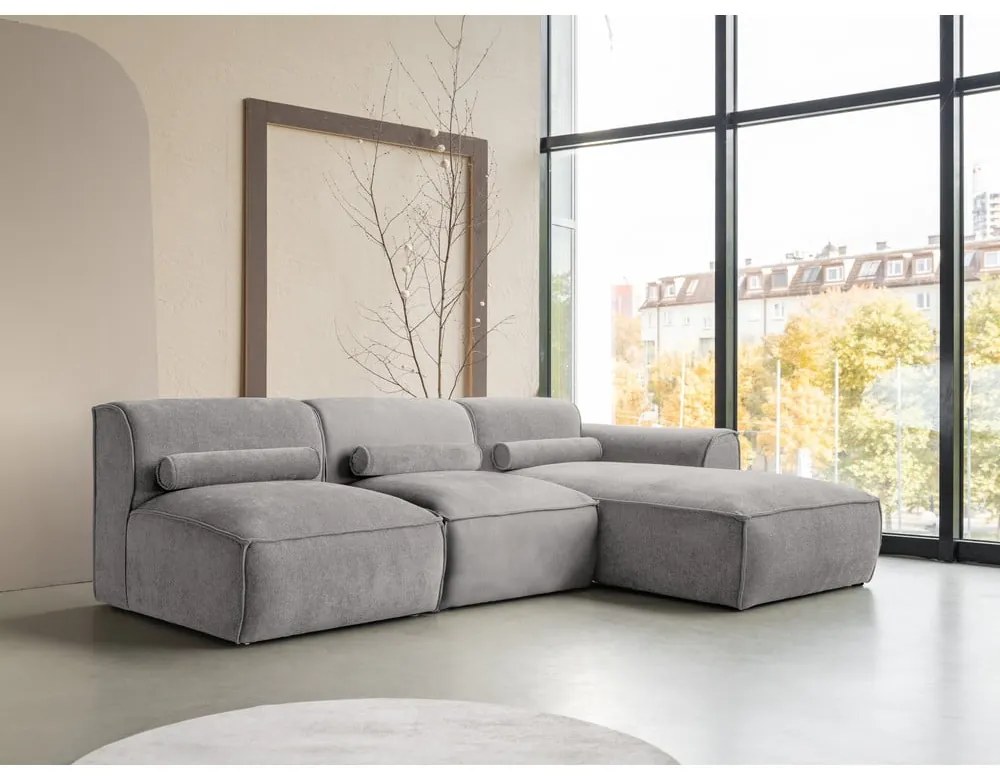 Svetlosivá rohová pohovka (pravý roh) Flex Felix – Miuform