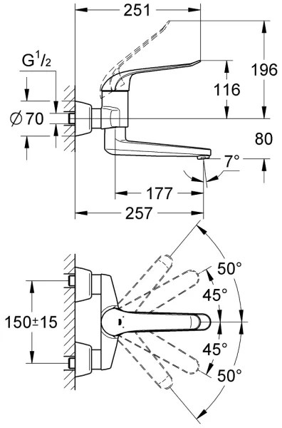GROHE 32773000 - Umývadlová batéria EUROECO SPECIAL 257 mm lesklý chróm