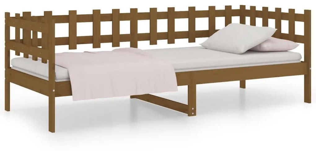 vidaXL Denná posteľ medovohnedá 90x200 cm borovicový masív