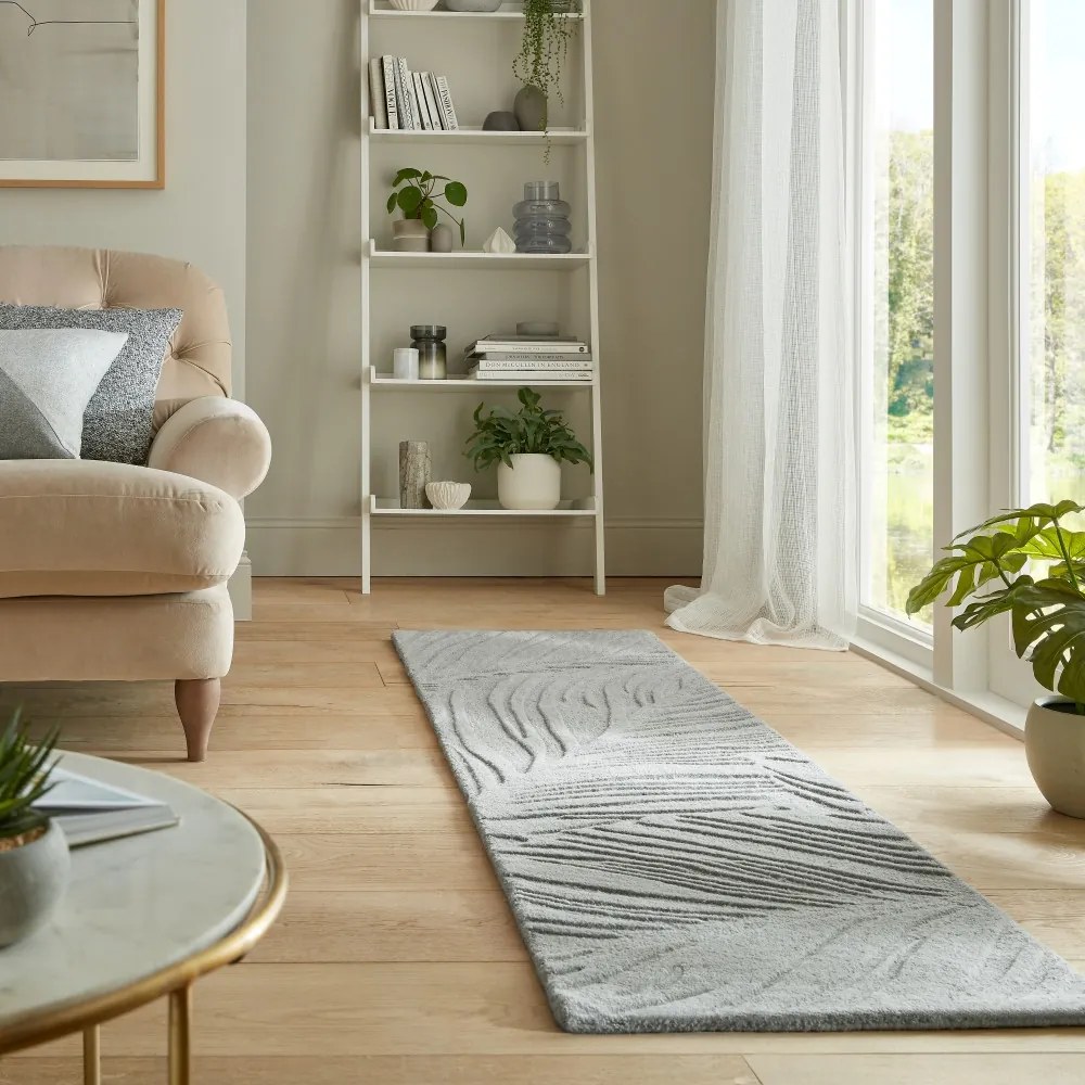 Behúň Solace Lino Leaf Grey, 60x230, šedá, chodba / predsieň, Flair Rugs