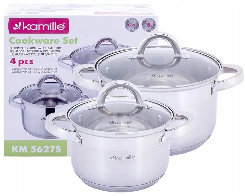 Sada hrncov 4 ks 2,1 l/3,9 l