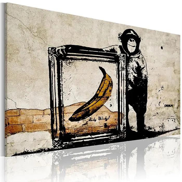 Obraz - Inspired by Banksy - sepia Veľkosť: 120x80, Verzia: Na talianskom plátne