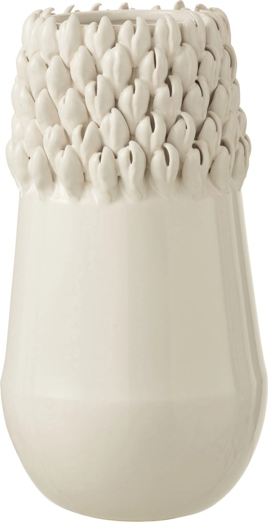 Krémová keramická váza Ibiza white - Ø 18*33cm