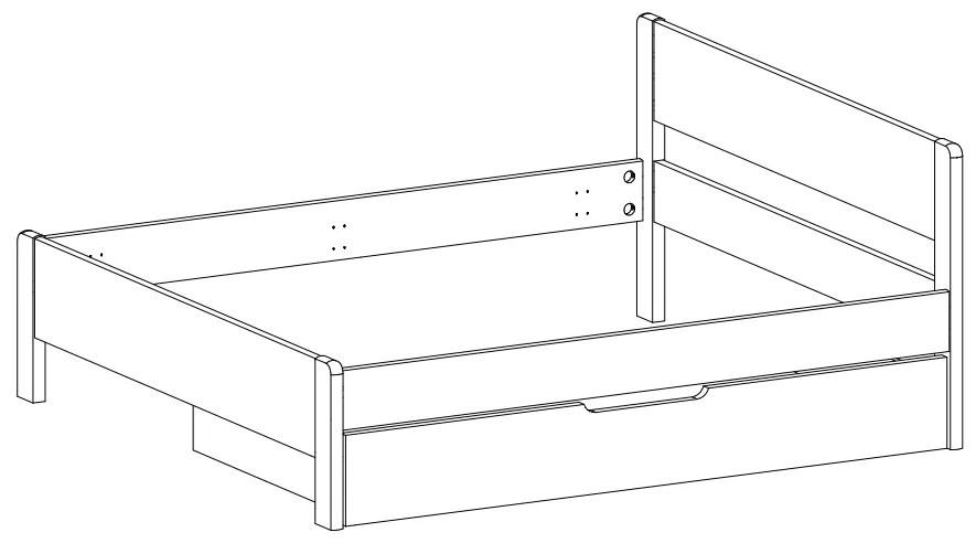 BMB BOČNÁ ZÁSUVKA k posteli SOFI XL a SOFI LUX XL - dyha dub CELÁ 198 cm, dub dyha