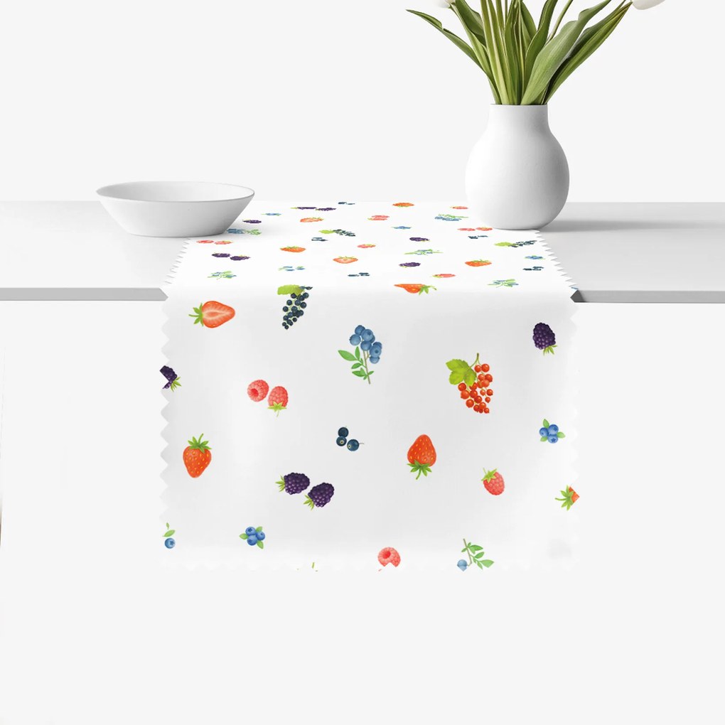 Goldea behúň na stôl teflónový - lesné plody 35x160 cm