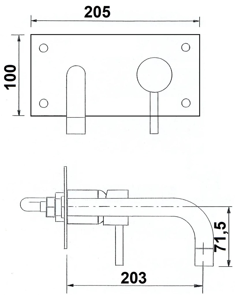 Sapho, RHAPSODY podomietková umývadlová batéria, dĺžka hubice 203mm, chrómová, 5593