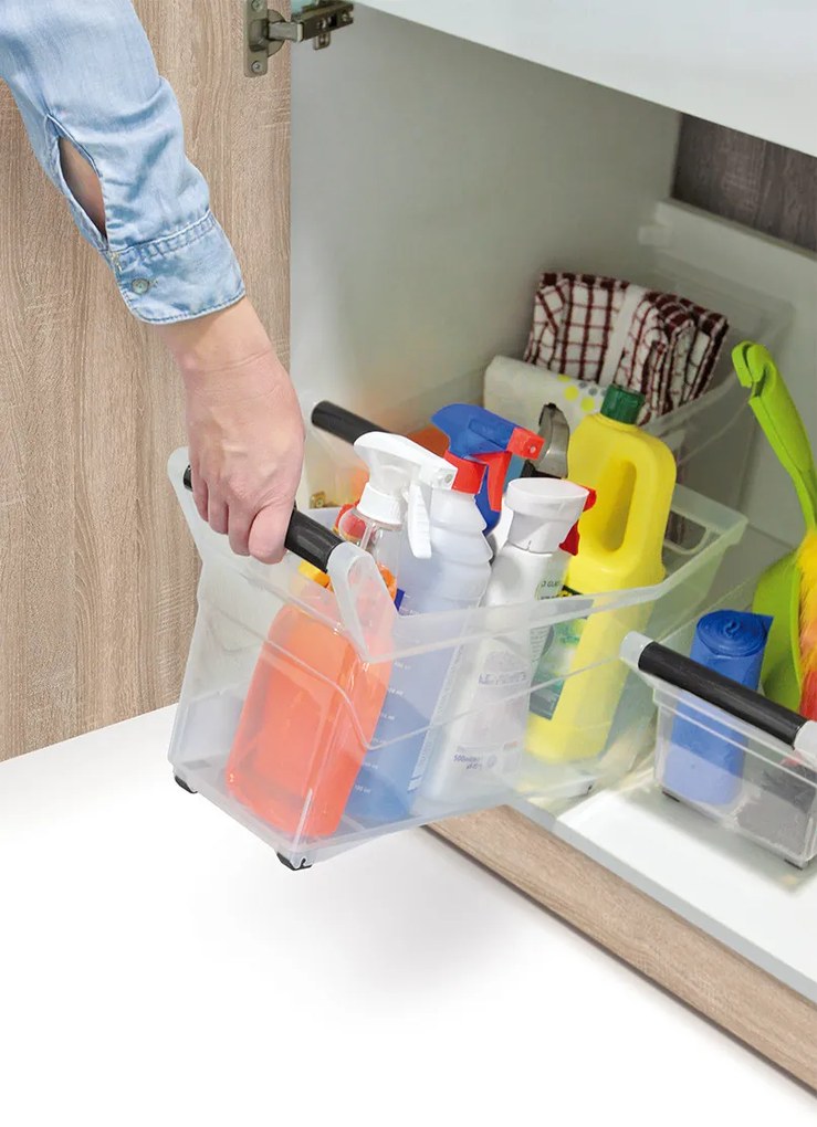 Prosperplast Úložný box, úzky s rúčkou, systémový NUK 38 x 18 x 26 (vysoký), 14 l