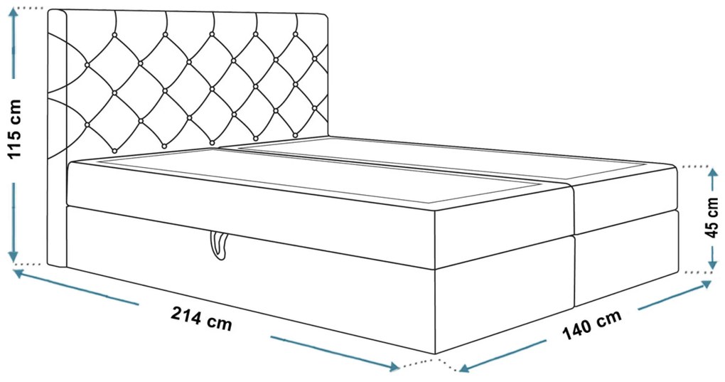 PROXIMA.store - Kontinentálna boxspring posteľ MAGGIE ROZMER: 120 x 200 cm, TYP MATRACA: BONELLOVÉ PRUŽINY, VRCHNÝ MATRAC (TOPPER): BEZ TOPPERU