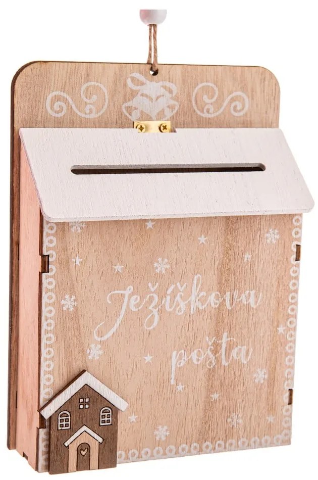 Drevená závesná vianočná dekorácia 17 cm Dopis Pro Ježíška – Dakls