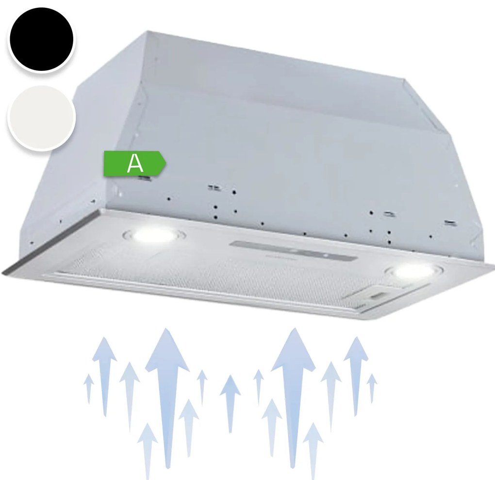 Paolo, digestor, 52,5 cm, vstavaný, 600 m³/h, LED, strieborný