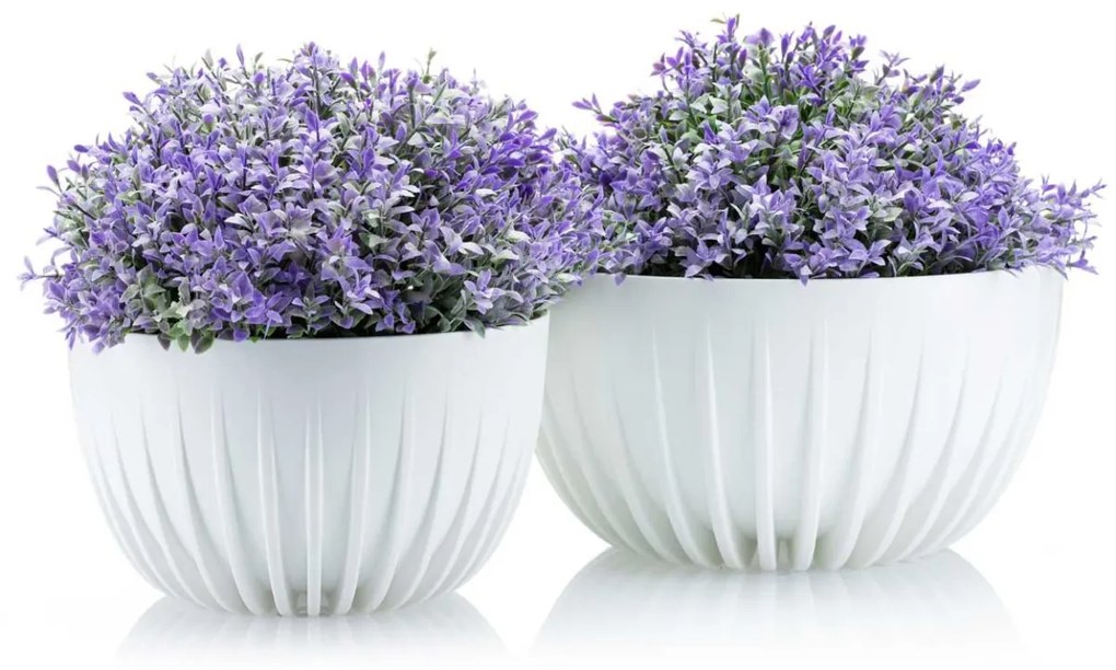 Kvetináč STRIPPED ECO 24 cm biely