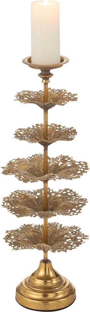 kovový vánoční svícen strom zlatý malý – 22*22*62 cm