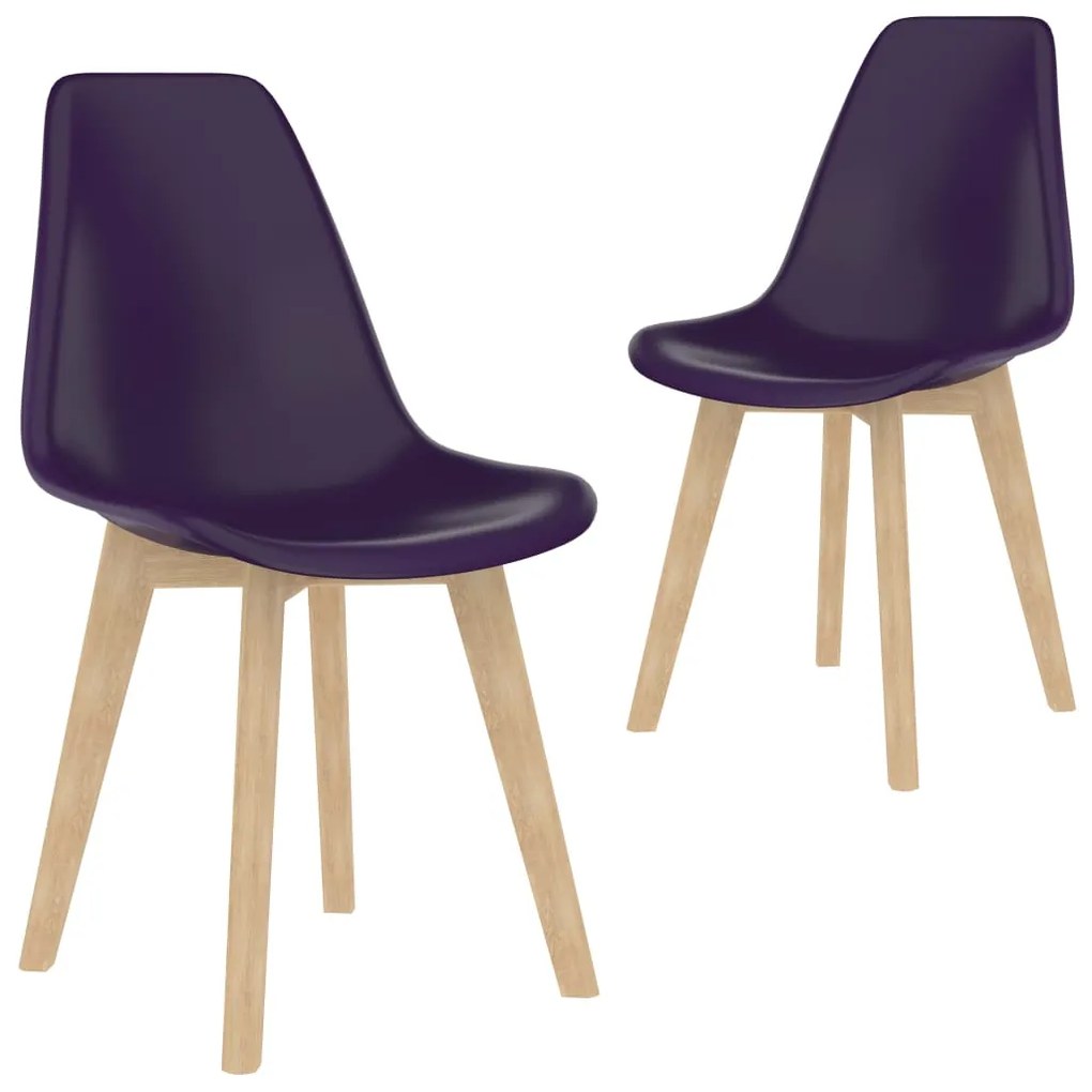 vidaXL Jedálenské stoličky 2 ks, fialové, plast