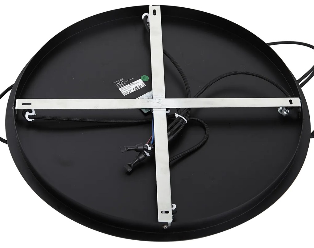 Moderné závesné svietidlo čierne s dymovým sklom - Jia