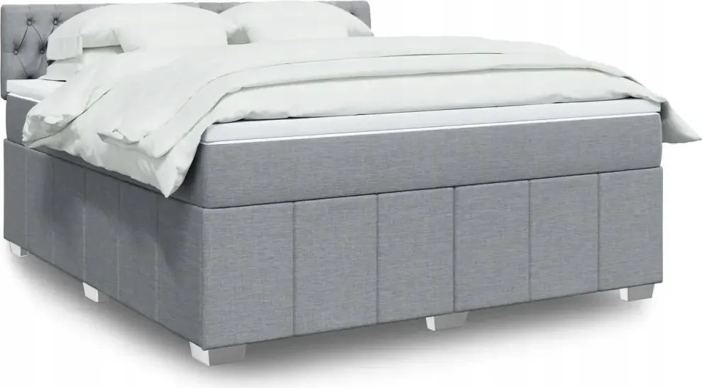 vidaXL Boxspring posteľ s matracom bledosivá 180x200 cm látka
