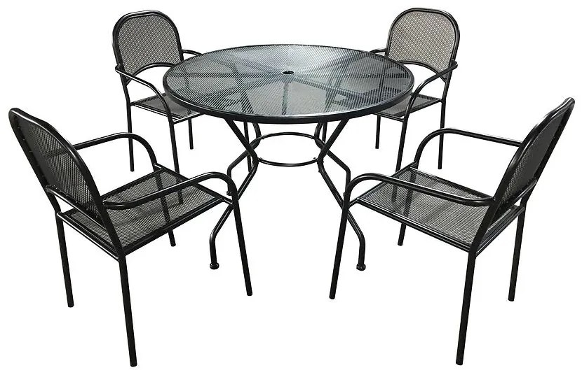 Komplet záhradného jedálenského nábytku - kovový