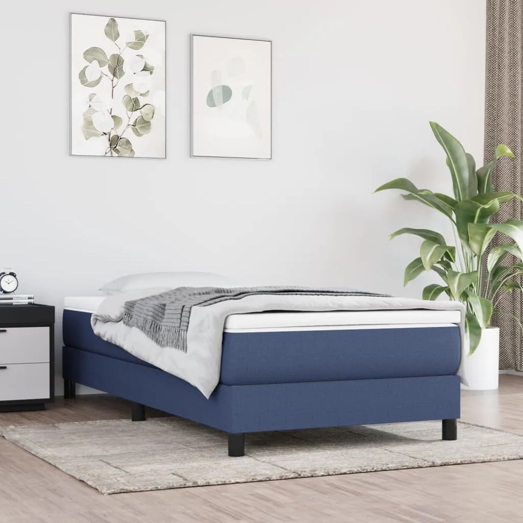 Rám na boxspring posteľ modrý 100x200 cm látka