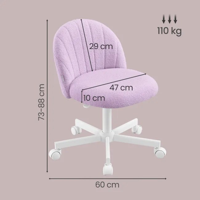 Kozmetická stolička s kolieskami TEDDY OBGB35027P101 fialová